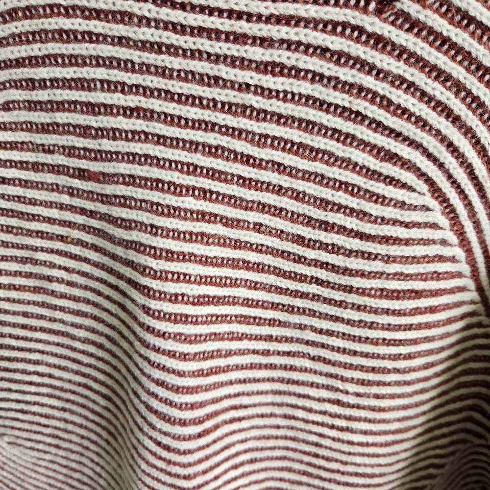 Striped Cowl Neck Sweater in Brown and White - Picture 3 of 4